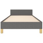 vidaXL Cadre de lit avec tête de lit Gris foncé 90x190 cm Tissu