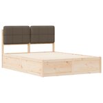 vidaXL Cadre de lit avec tête de lit rembourrée Taupe 140 x 190 cm