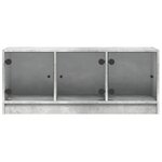 vidaXL Meuble TV avec portes en verre gris béton 102x37x42 cm