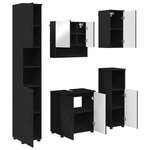 vidaXL Ensemble de mobilier de salle de bain Montage mural 5 Pièces Noir