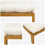 vidaXL Unité de canapé du milieu Blanc Naturel et Crème Bois d'acacia