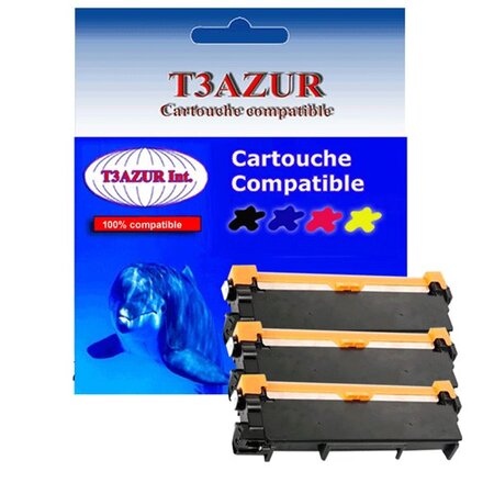 3 Toners compatibles avec TN2320 pour Brother MFC L2720DW, MFC L2740DW - 2 600 pages - T3AZUR