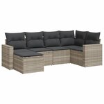 vidaXL Salon de jardin 6 Pièces avec coussins gris clair résine tressée