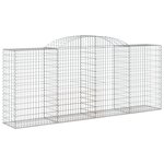 vidaXL Paniers à gabions arqués 3 Pièces 300x50x120/140 cm fer galvanisé