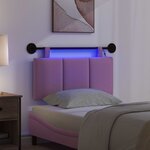 vidaXL Tête de lit suspendue Avec lumière LED Rose Tissu
