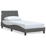 vidaXL Cadre de lit sans matelas gris foncé 90x200 cm tissu