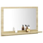 vidaXL Miroir salle de bain Chêne sonoma 60x10 5x37 cm Bois ingénierie
