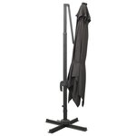 vidaXL Parasol de jardin en porte-à-faux avec mât et lumières LED