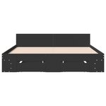 vidaXL Cadre de lit avec tiroirs sans matelas noir 160x200 cm