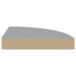 vidaXL Étagères d'angle flottantes 4 Pièces gris 25x25x3 8 cm MDF