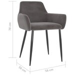 vidaXL Chaises à manger lot de 2 Gris foncé Velours