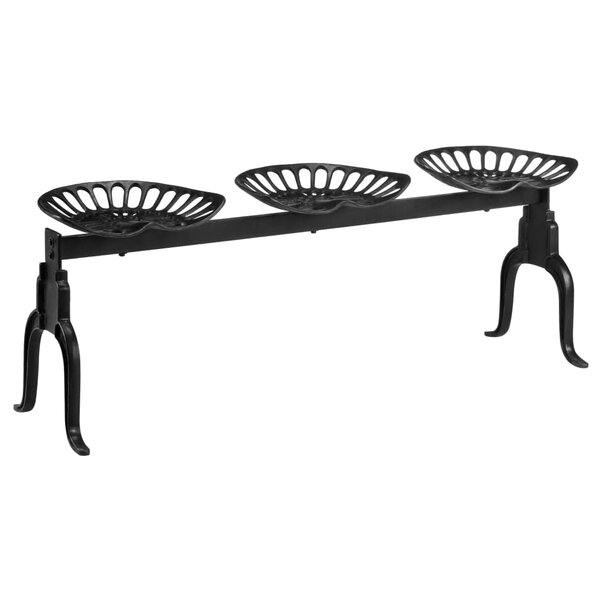 vidaXL Banc à 3 places 155 cm noir fonte