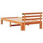 vidaXL Cadre de lit avec tête de lit Brun cire 75 x 190 cm Pin massif