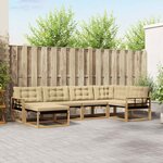 vidaXL Ensemble de canapés d'extérieur 6 Pièces Blanc et Beige