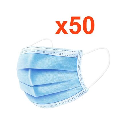 Masque chirurgical grand public jetables tissu (Pack de 50)