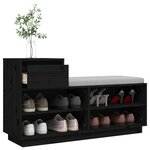 vidaXL Armoire à chaussures Noir 110x34x61 cm Bois de pin massif