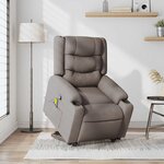 vidaXL Fauteuil inclinable de massage Taupe Tissu