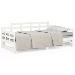 vidaXL Lit coulissant sans matelas blanc 2x(90x190) cm