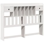 vidaXL Lit bibliothèque sans matelas blanc 150x200 cm bois pin massif