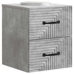 vidaXL Cabinet de chevet mural Gris béton 34 5 x 33 x 40 cm