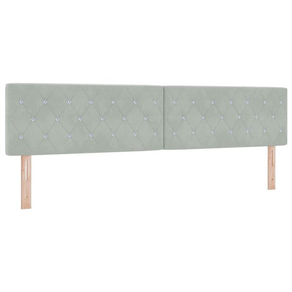 vidaXL Tête de Lit LED Argyle Manuel Gris clair 100 cm Velours