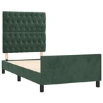 vidaXL Cadre de lit sans matelas vert foncé 100x200 cm velours