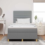 vidaXL Lit à ressort LED avec matelas Gris clair 120 x 200 cm tissu