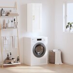 vidaXL Armoire murale blanc brillant 34 5x34x90 cm bois d'ingénierie