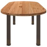 vidaXL Table à manger marron clair bois de chêne massif ovale