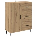 vidaXL Haut Armoire 2 Pièces Chêne artisanal Bois Aggloméré et Verre