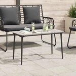 vidaXL Table de Jardin Noir 80 x 40 x 45 cm polyrotin