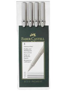 Etui de 4 Stylo feutre ECCO PIGMENT 0 1/0 3/0 5/0 7 mm Noir FABER-CASTELL