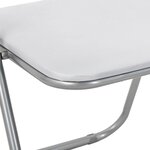 vidaXL Chaise pliante 8 pc Simili cuir Blanc et Gris 48 x 43 5 x 81 cm