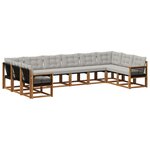 vidaXL Ensemble de canapés d'extérieur 10 Pièces Naturel et Gris clair