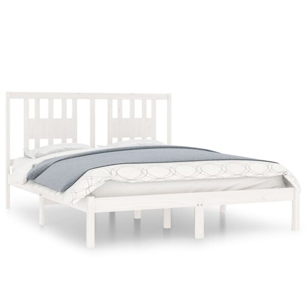 vidaXL Cadre de lit sans matelas blanc bois massif 140x200 cm