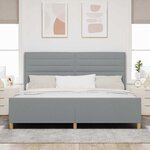 vidaXL Cadre de lit avec tête de lit Gris clair 200 x 200 cm tissu