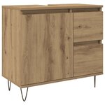 vidaXL Armoire de lavabo de salle de bain chêne artisanal 65x33x60 cm