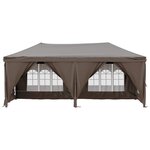 vidaXL Tente de réception pliable avec parois Taupe 3x6 m