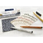 Pitt artist pen lot de 4 stylos à encre de calligraphie multicolore 2 5 mm x 5 faber-castell