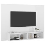 vidaXL Meuble TV mural Blanc brillant 120x23 5x90 cm Aggloméré