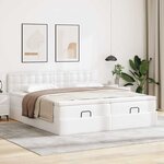 VidaXL Cadre de lit ottoman avec matelas blanc 180x200 cm similicuir