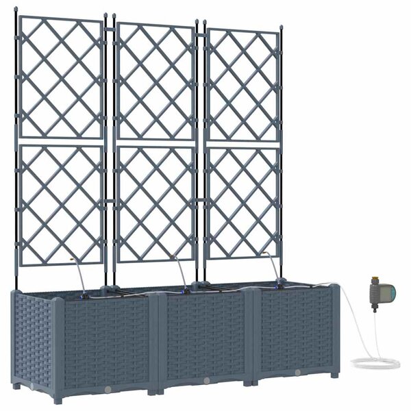 vidaXL Pots de jardin Gris clair 120 x 40 x 142 cm Acier