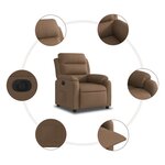 vidaXL Fauteuil inclinable électrique Marron Tissu
