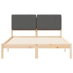 vidaXL Cadre de lit avec tête de lit rembourrée Gris foncé