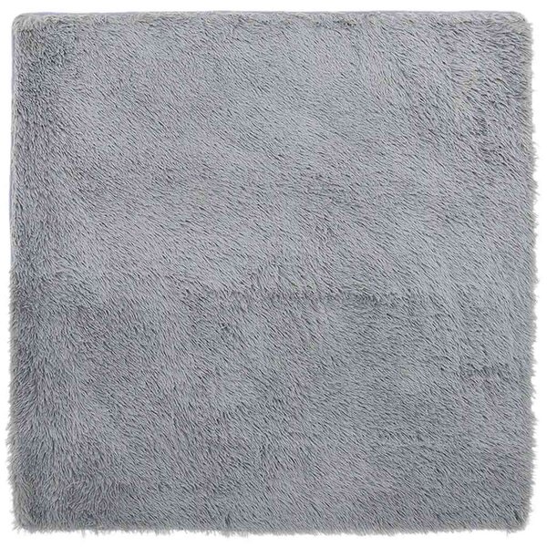 vidaXL Tapis shaggy à poils longs NAVARRA gris argenté 200x200 cm