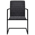 vidaXL Chaises à manger cantilever lot de 4 noir similicuir