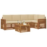 vidaXL Ensemble de canapé d'angle avec coussin 6 Pièces Naturel et Beige