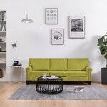 Vidaxl canapé à 3 places vert tissu