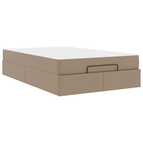 vidaXL Cadre de lit avec matelas Cappuccino 120 x 190 cm Faux cuir