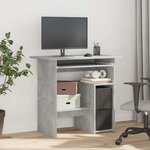 vidaXL Bureau Gris béton 80x45x74 cm Bois d’ingénierie